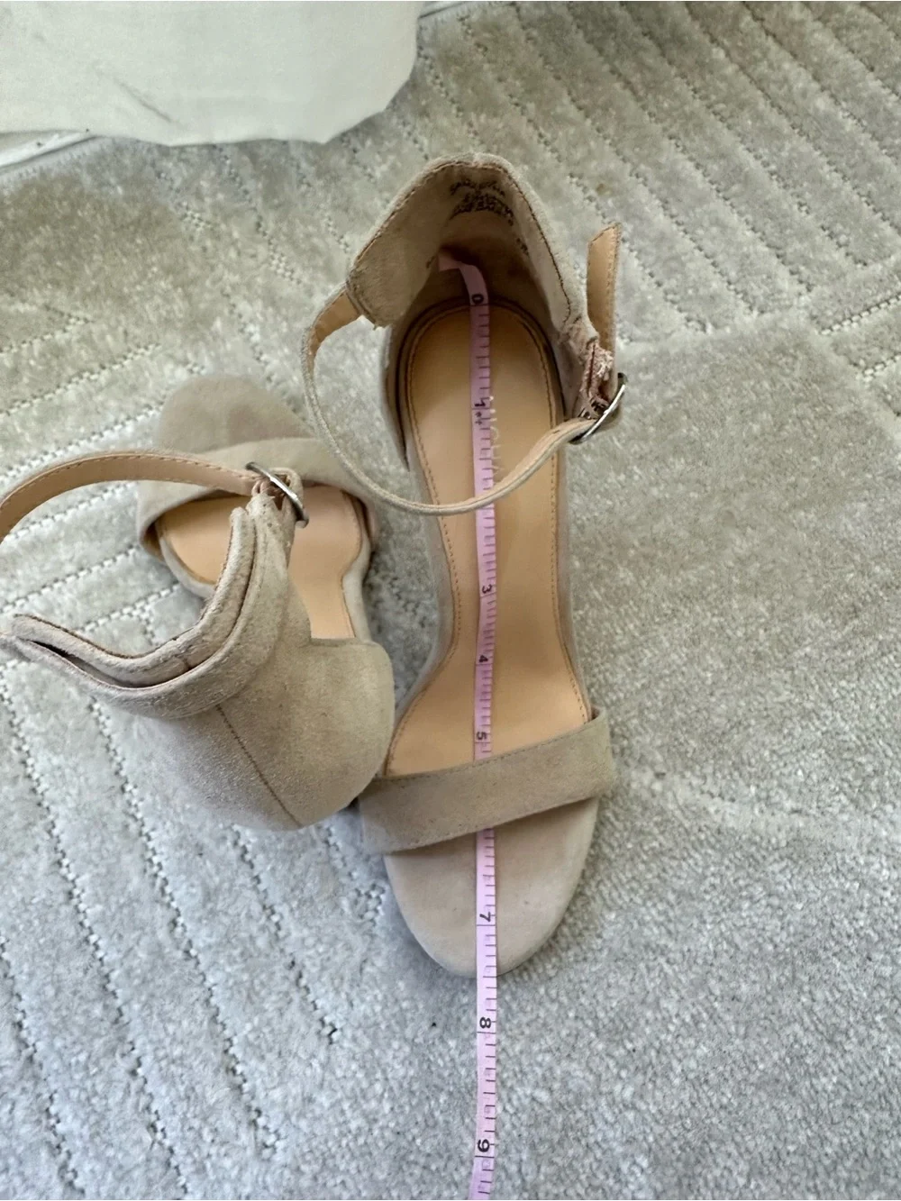 MICHAEL Michael Kors Neutral Beige Suede Ankle-Strap Stiletto Heels
